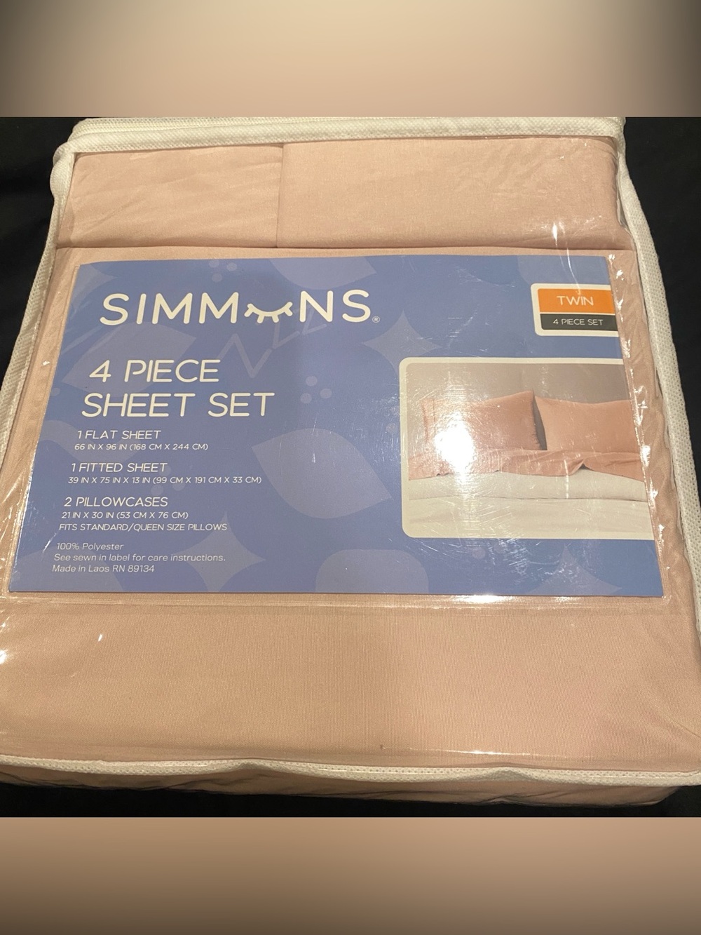 Set, Simons 4-Piece Twin Sheets Light Blush